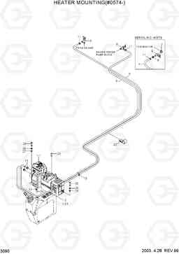 3090 HEATER MOUNTING(#0574-) R290LC-3, Hyundai