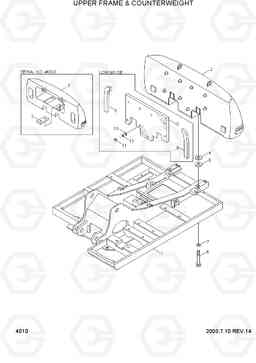 4010 UPPER FRAME & COUNTERWEIGHT R290LC-3, Hyundai