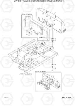 4011 UPPER FRAME & COUNTERWEIGHT(LONG REACH) R290LC-3, Hyundai