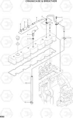 8090 CRANKCASE & BREATHER R290LC-3, Hyundai