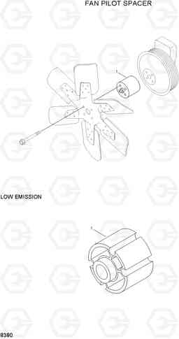 8380 FAN PILOT SPACER R290LC-3, Hyundai