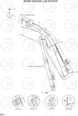 2071 BOOM GREASE LUB SYSTEM R290LC-3H, Hyundai