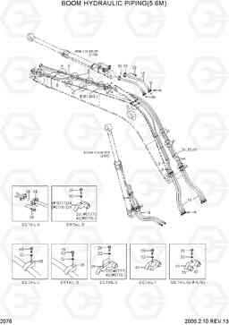 2076 BOOM HYDRAULIC PIPING(5.6M) R290LC-3H, Hyundai