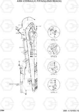 2084 ARM HYDRAULIC PIPING(LONG REACH) R290LC-3H, Hyundai