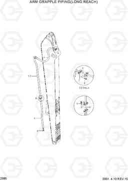 2085 ARM GRAPPLE PIPING(LONG REACH) R290LC-3H, Hyundai