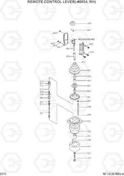 2111 REMOTE CONTROL LEVER(-#0654, RH) R290LC-3H, Hyundai