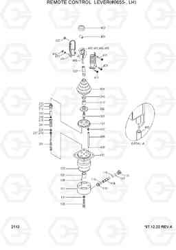 2112 REMOTE CONTROL LEVER(#0655-, LH) R290LC-3H, Hyundai