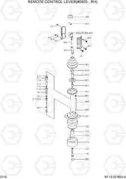 2113 REMOTE CONTROL LEVER(#0655-, RH) R290LC-3H, Hyundai