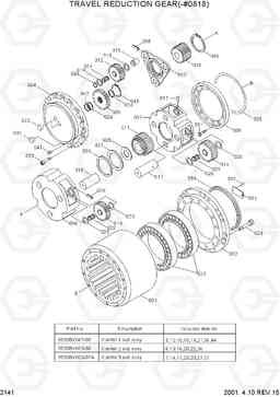 2141 TRAVEL REDUCTION GEAR(-#0818) R290LC-3H, Hyundai