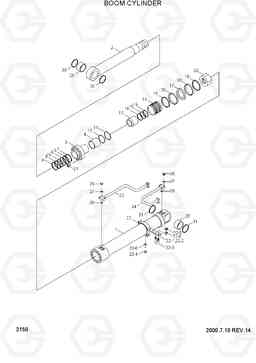 2150 BOOM CYLINDER R290LC-3H, Hyundai