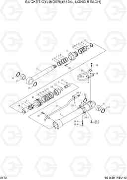 2172 BUCKET CYLINDER(#1104-, LONG REACH) R290LC-3H, Hyundai