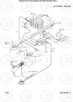 2192 SINGLE ACTING MAIN PIPING KIT(#1166-) R290LC-3H, Hyundai