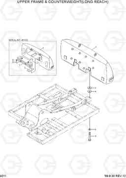 4011 UPPER FRAME & COUNTERWEIGHT(LONG REACH) R290LC-3H, Hyundai