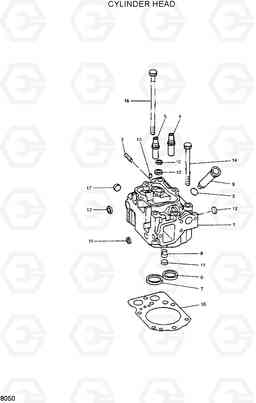 8050 CYLINDER HEAD R290LC-3H, Hyundai