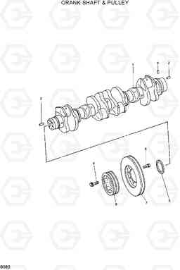 8080 CRANK SHAFT & PULLEY R290LC-3H, Hyundai