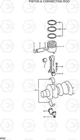 8100 PISTON & CINECTING ROD R290LC-3H, Hyundai