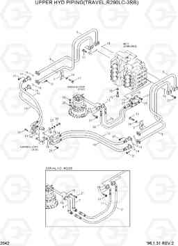 2042 UPPER HYD PIPING(TRAVEL,R290LC-3RB) R290LC-3_LL/RB, Hyundai