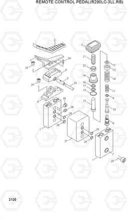 2120 REMOTE CONTROL PEDAL(R290LC-3LL,RB) R290LC-3_LL/RB, Hyundai