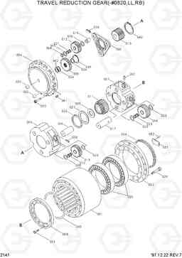 2141 TRAVEL REDUCTION GEAR(-#0820,LC-3LL) R290LC-3_LL/RB, Hyundai