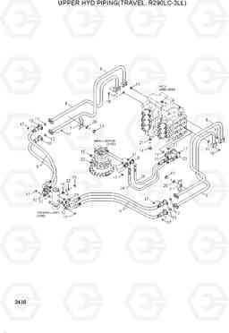 2430 UPPER HYD PIPING(TRAVEL, R290LC-3LL) R290LC-3_LL/RB, Hyundai