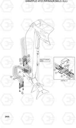 2490 GRAPPLE HYD PIPING(R290LC-3LL) R290LC-3_LL/RB, Hyundai