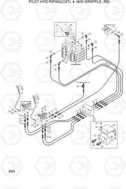 2623 PILOT HYD PIPING(CNTL4, W/O GRAPPLE, RB) R290LC-3_LL/RB, Hyundai