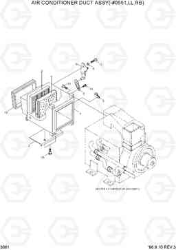 3061 AIR CONDITIONER DUCT ASSY(-#0551,LL,RB) R290LC-3_LL/RB, Hyundai