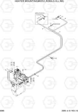 3090 HEATER MOUNTING(#0552-,R290LC-L) R290LC-3_LL/RB, Hyundai