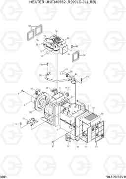 3091 HEATER UNIT(#0552-,R290LC-3LL,L) R290LC-3_LL/RB, Hyundai