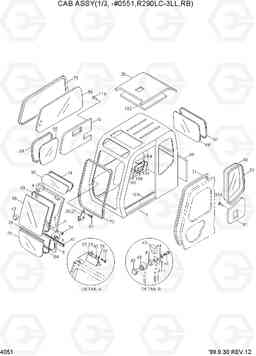 4051 CAB ASSY(1/3,-#0551,R290LC-3LL,RB) R290LC-3_LL/RB, Hyundai