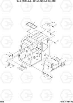 4052 CAB ASSY(2/3,-#0551,R290LC-3LL,RB) R290LC-3_LL/RB, Hyundai