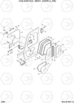 4060 CAB ASSY(3/3,-#0551,DOOR,LL,RB) R290LC-3_LL/RB, Hyundai