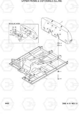 4400 UPPER FRAME & CWT(R290LC-3LL,RB) R290LC-3_LL/RB, Hyundai