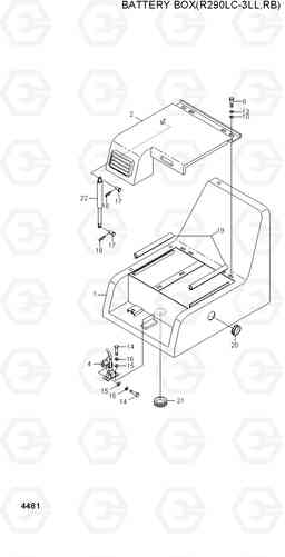 4481 BATTERY BOX(R290LC-3LL,RB) R290LC-3_LL/RB, Hyundai