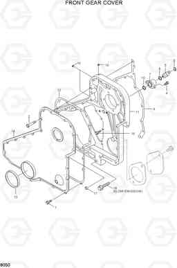 8050 FRONT GEAR COVER R290LC-3_LL/RB, Hyundai