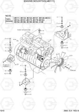 1010 ENGINE MOUNTING(-#0111) R290LC-7, Hyundai