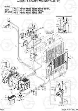 1100 AIRCON & HEATER MOUNTING(-#0111) R290LC-7, Hyundai