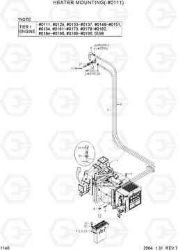 1140 HEATER MOUNTING(-#0111) R290LC-7, Hyundai