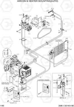 1160 AIRCON & HEATER MOUNTING(AUTO) R290LC-7, Hyundai