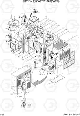 1170 AIRCON & HEATER UNIT(FATC) R290LC-7, Hyundai