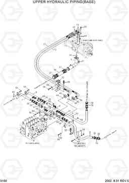 3100 UPPER HYDRAULIC PIPING(BASE, -#0111) R290LC-7, Hyundai