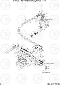 3106 UPPER HYD PIPING(BASE, #1177-1179) R290LC-7, Hyundai