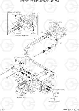 3107 UPPER HYD PIPING(BASE, #1180-) R290LC-7, Hyundai