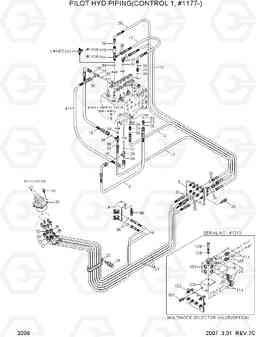 3206 PILOT HYD PIPING(CONTROL 1, #1177-) R290LC-7, Hyundai