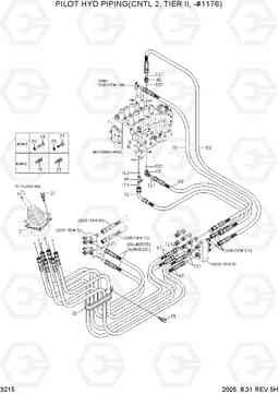 3215 PILOT HYD PIPING(CNTL 2,TIER II,-#1176) R290LC-7, Hyundai