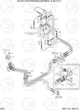 3216 PILOT HYD PIPING(CONTROL 2, #1177-) R290LC-7, Hyundai