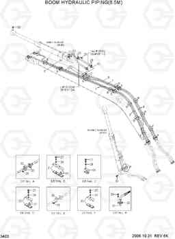 3403 BOOM HYDRAULIC PIPING(8.5M) R290LC-7, Hyundai