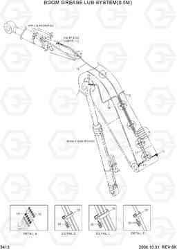 3413 BOOM GREASE LUB SYSTEM(8.5M) R290LC-7, Hyundai