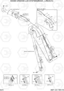 3415 BOOM GREASE LUB SYSTEM(#0024-, L/REACH) R290LC-7, Hyundai