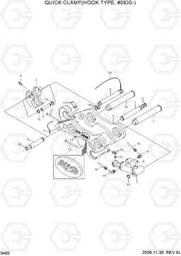 3460 QUICK CLAMP(HOOK TYPE, #0830-) R290LC-7, Hyundai